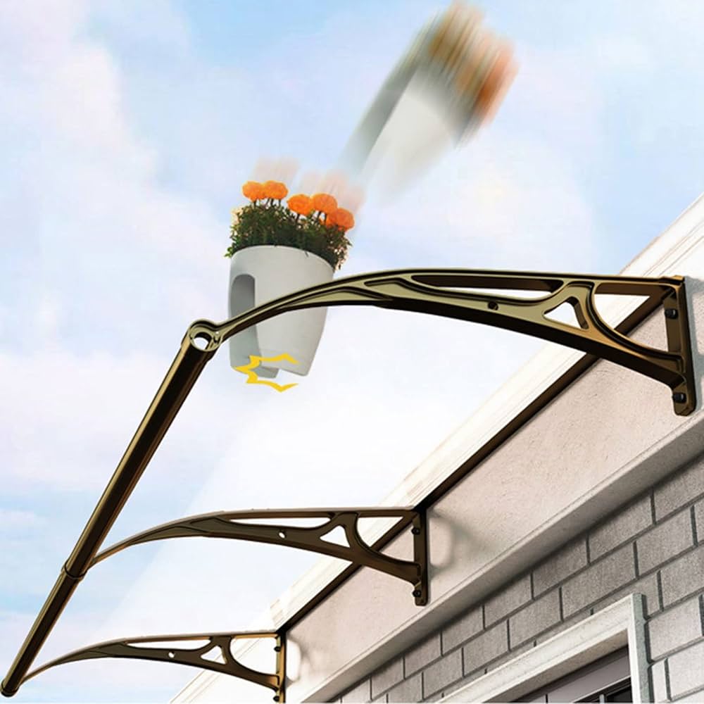 新品(未使用)_屋根庇 ひさし 雨よけ サンシェード オーニング屋根ひ(2個) Amazon.co.jp: 雨よけシェード 防水 1m/2m/3m幅 屋根庇 ひさし