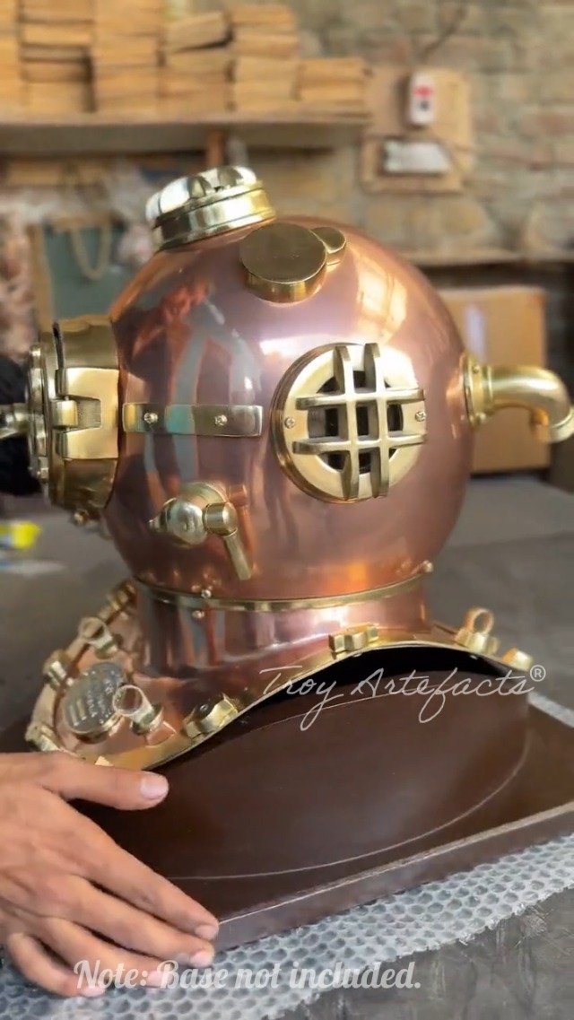 Retro US Navy Mark V Antique Diving Divers Helmet Brass Steel Full Size Maritime Gift : Sports & Outdoors