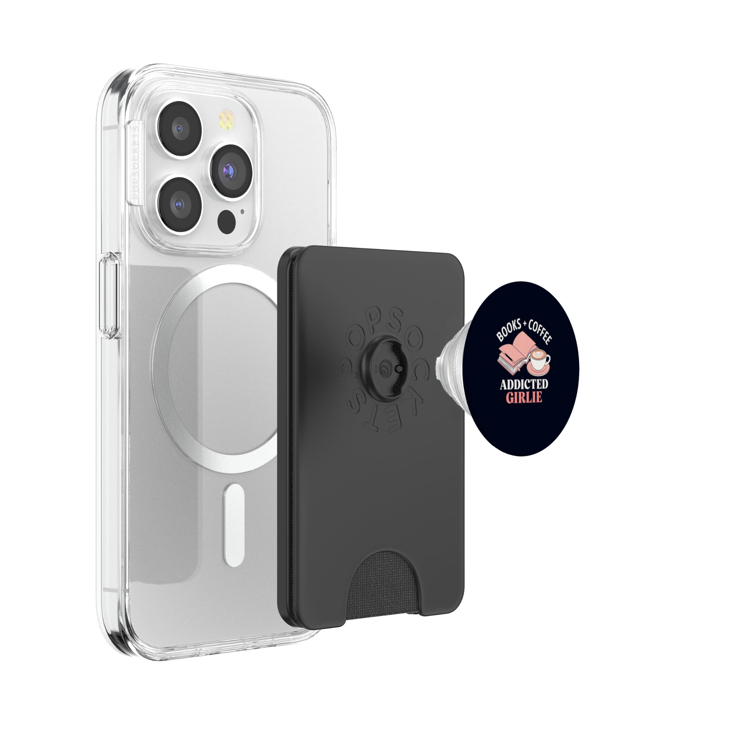 Woman Reading Bookish Book Lover Vintage Espresso Martini PopSockets PopWallet For MagSafe