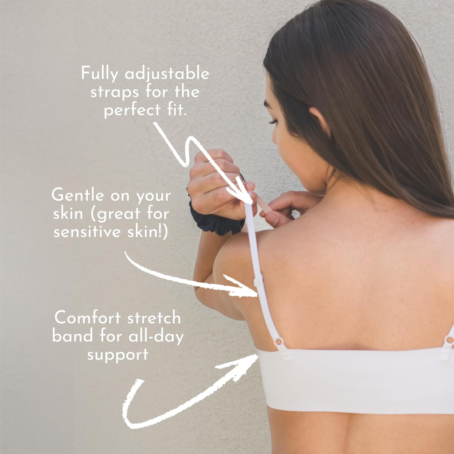 Bleuet Nara T-Shirt Bra – Soft Seamless Wireless Bra with Sewn-in Cups, Adjustable Straps - Image 4