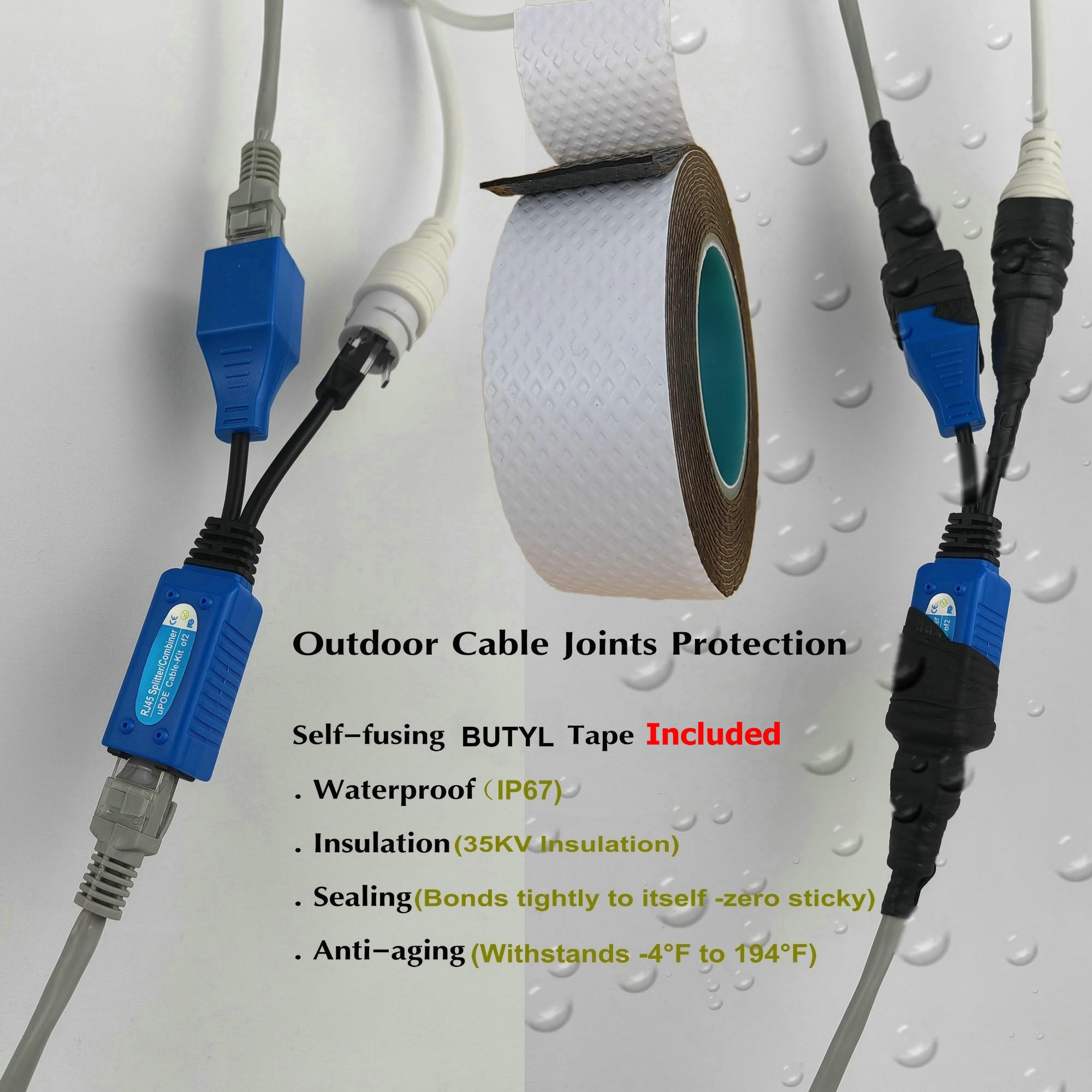 8 paia di splitter Ethernet PoE, combinatore Cat5 2 in 1, kit di condivisione cavi RJ45 per 16 telecamere IP di sicurezza NVR sistema di sorveglianza