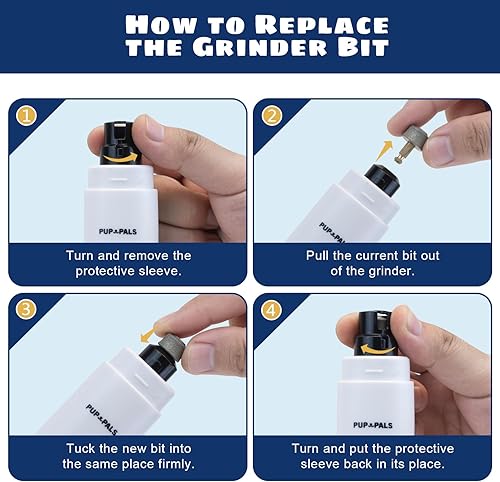 Miniatura 4 de Cabezales de repuesto para amoladora de uñas para perro, brocas de diamante eficientes y seguras, cabeza giratoria reemplazable en forma cóncava