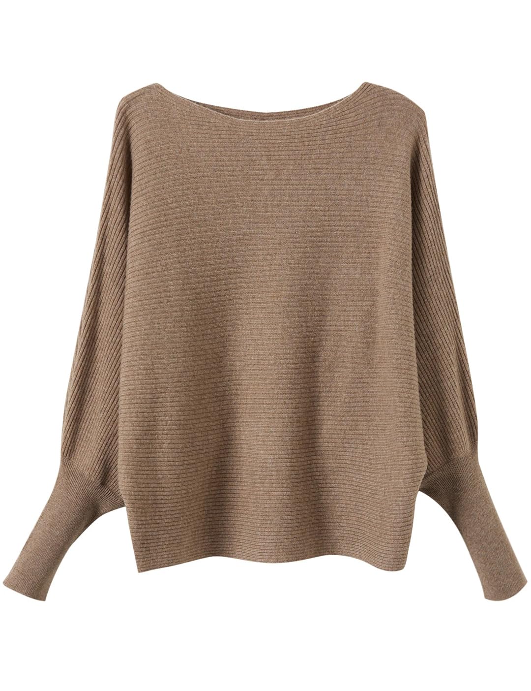 Disimlarl Damski sweter oversize z wełny merynosów, ciepły sweter z łódką, długi rękaw, dzianinowy sweter