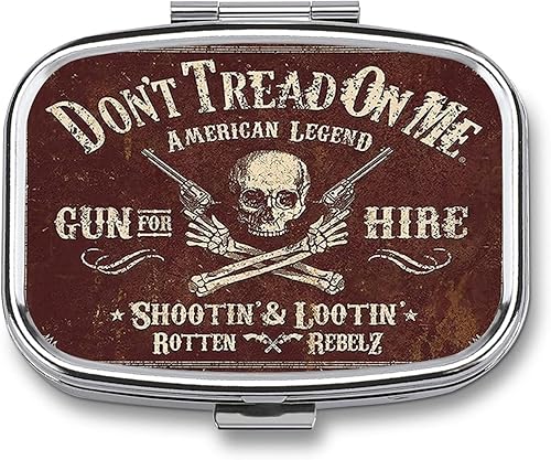 Miniatura 1 de STYVO Pastillero de metal con 2 compartimentos, portátil, compacto, pastillero, lindo pastillero, para billeteras de bolsillo, para uso diario,