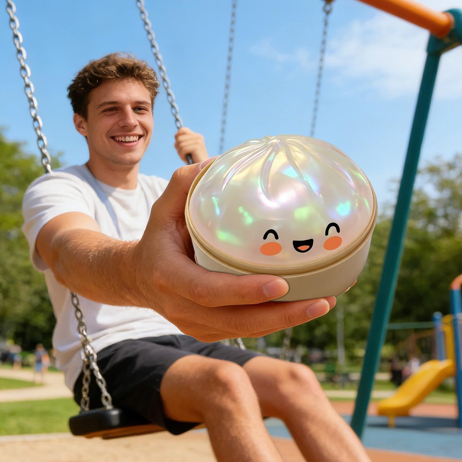 Bola Anti-Estrés Brillantina Dumpling - Amasable para Aliviar el Estrés | Peluche Anti-estrés para Amasar - para Estudio Trabajo Viaje Oficina Casa Coche Sala de Espera Meditación Regalos para Niños A — view 6