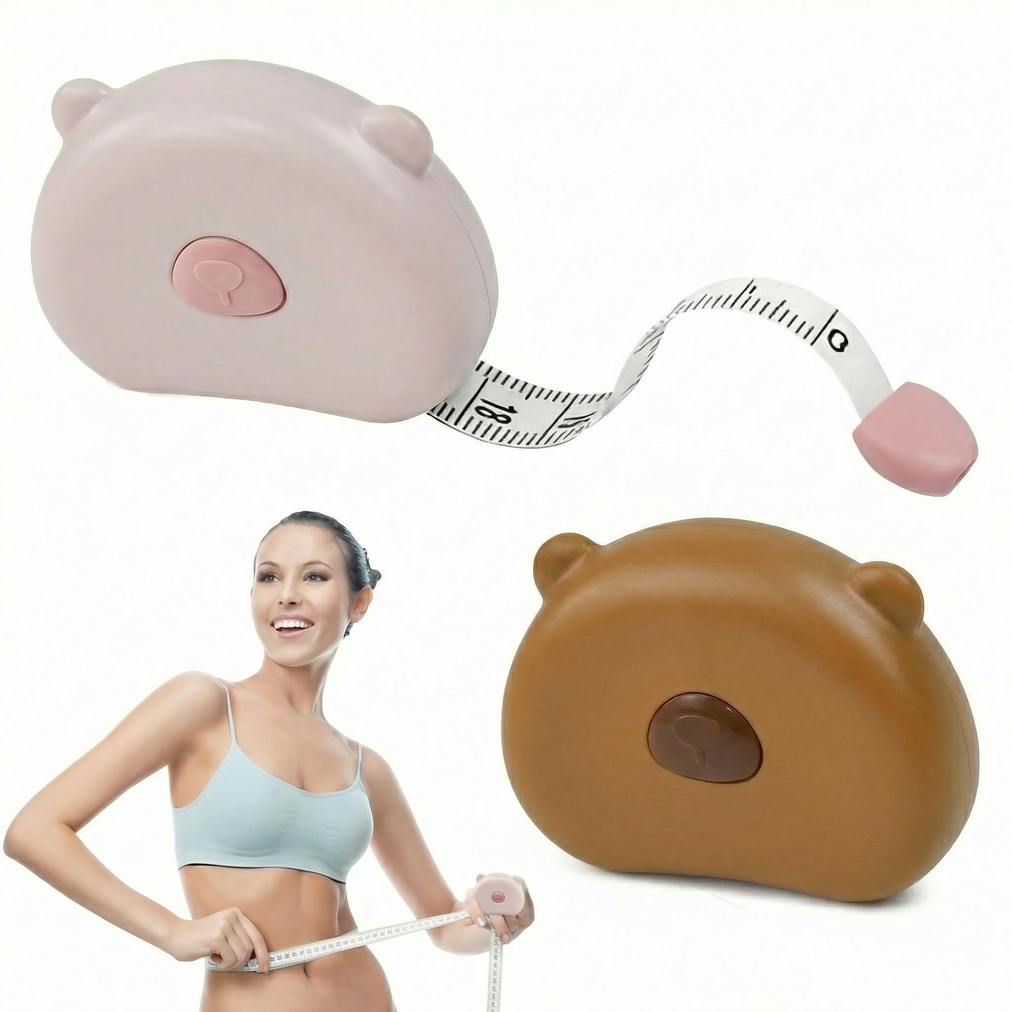2 Piezas Cinta Métrica Corporal Retráctil, 150CM Cinta Métrica Suave Cinta Métrica Retráctil de Doble Cara para Medidas Corporales y Pérdida de Peso, Costura, Manualidades, Sastre, Ropa