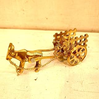 Antique Nautical world Vintage Brass Decorative Bullock Cart Statue, Traditional Indian Village Cart, Home Decor Showpiece