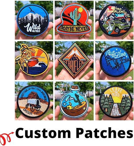 Miniatura 2 de Parches bordados personalizados, 4 piezas, cuadradosrectangulares, diseño personalizado, 4 pulgadas o menos, respaldo termoadhesivo