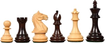 Fierce Knight Staunton Wooden Chess Pieces 3.5" King in Indian Rosewood & Boxwood for Tournament and Collector Use