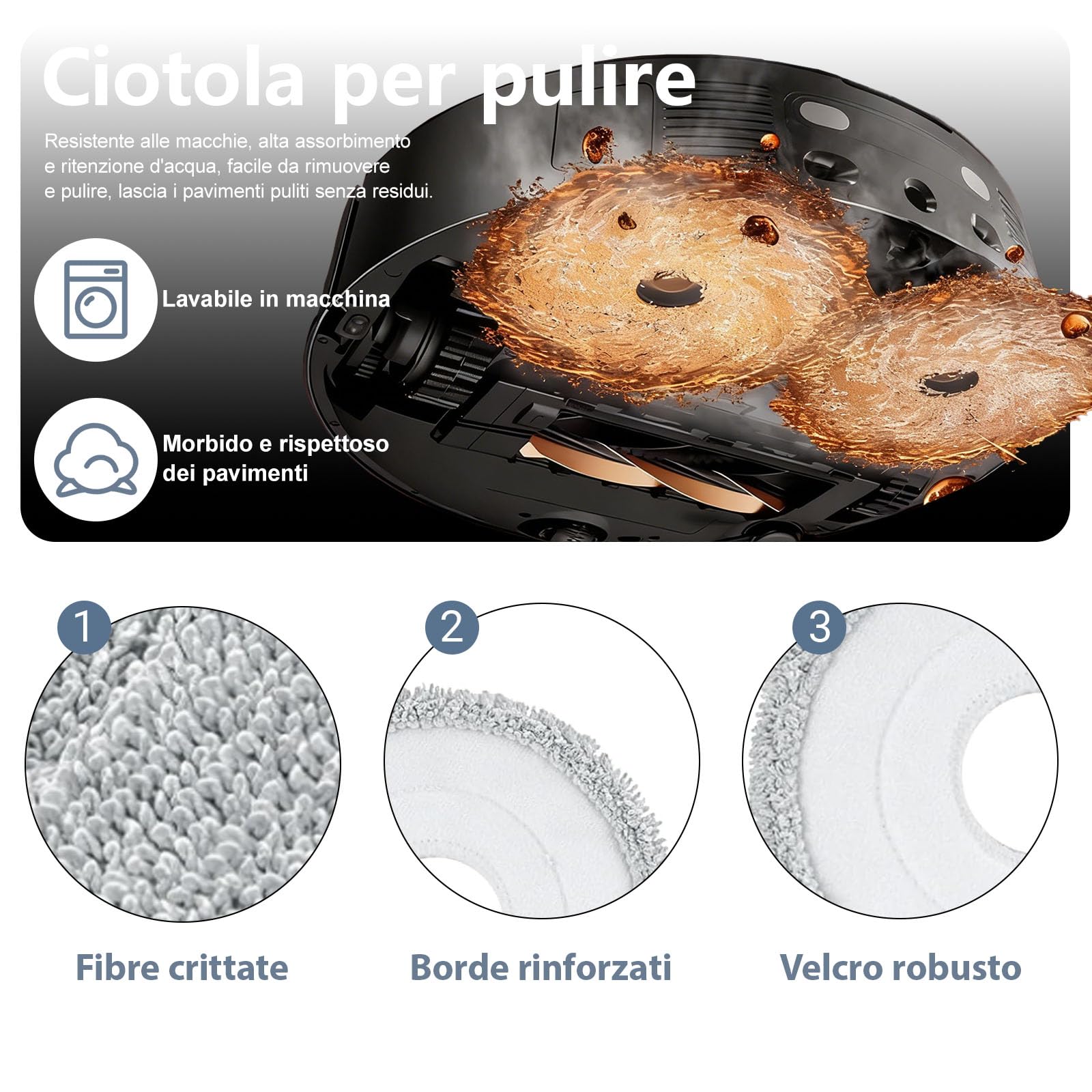 Accessori per Aspirapolvere per Dreame L40s Pro Ultra/ L50 Pro Ultra/Matrix 10 Ultra, 1 Spazzola Principale, 4 Salviette, 4 Filtri, 4 Spazzole Laterali, 4 Sacchetto di Polvere, per V50 Ultra Complete