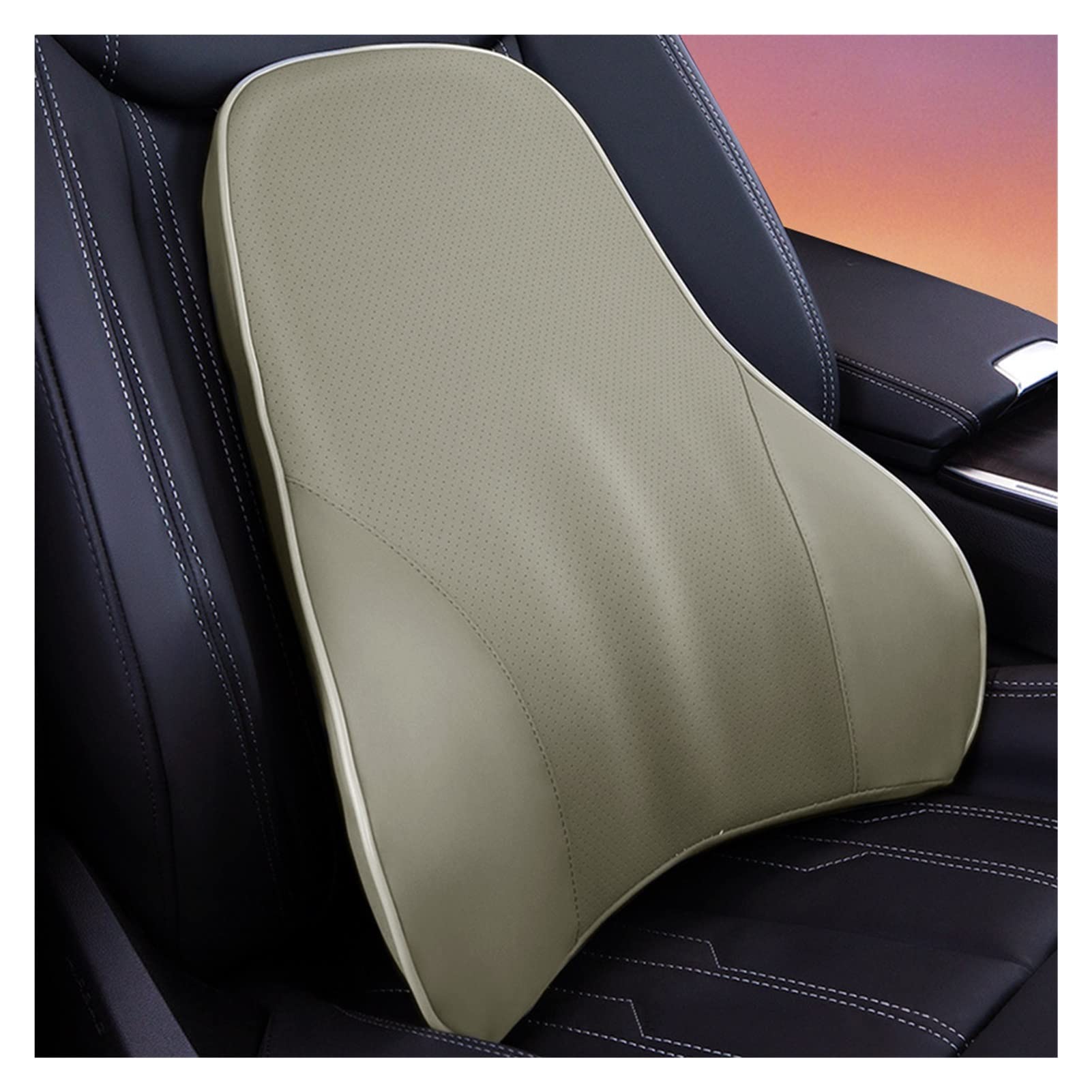 Almohada Universal para automóvil Reposacabezas Cuero de PU Almohada para el Cuello Momery Espuma Soporte Lumbar Protector Cojín Almohada de Viaje Accesorios para automóvil (Color : 11)
