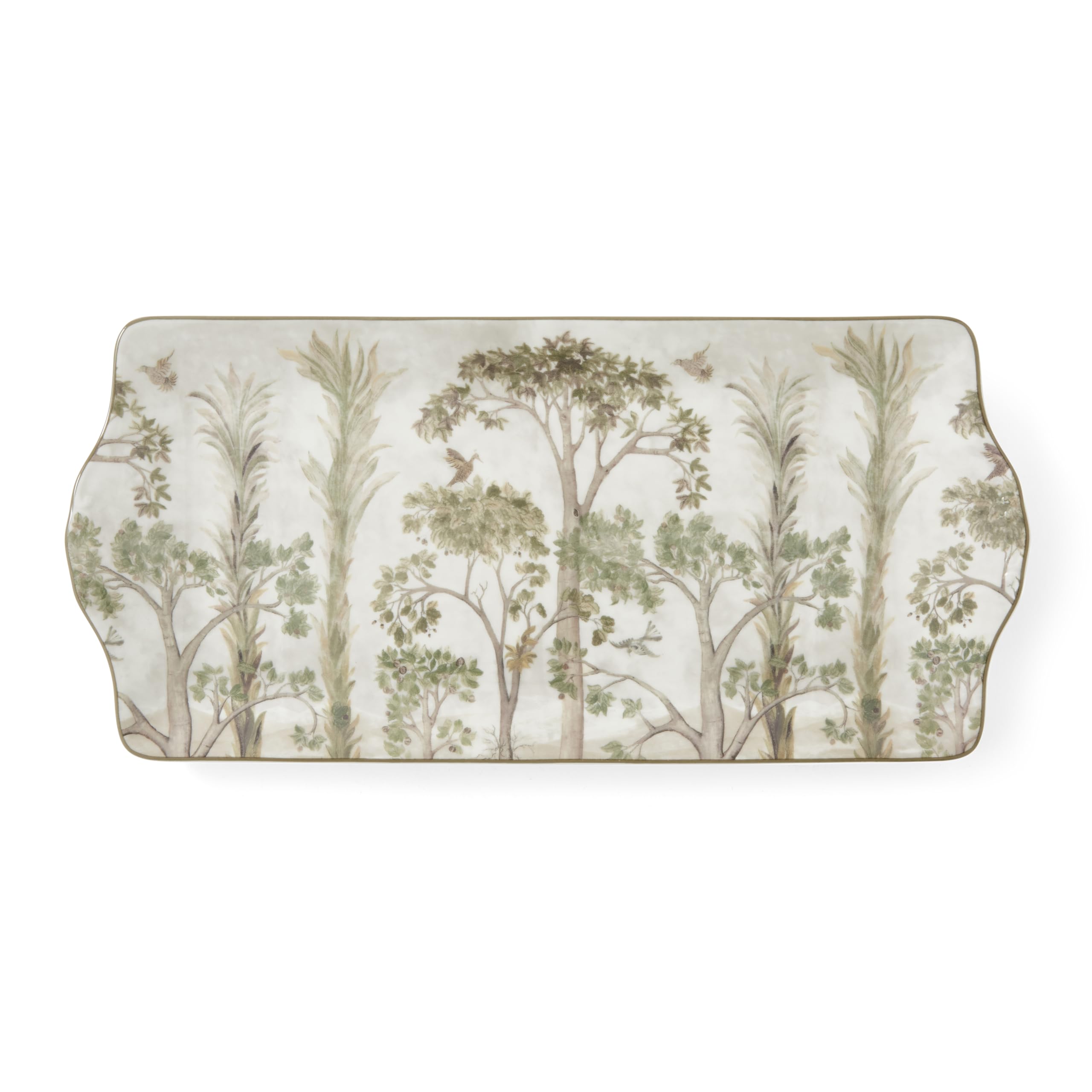 Spode Kit Kemp Plateau à Sandwich En Porcelaine Motif Arbres Hauts 33 X 16 Cm