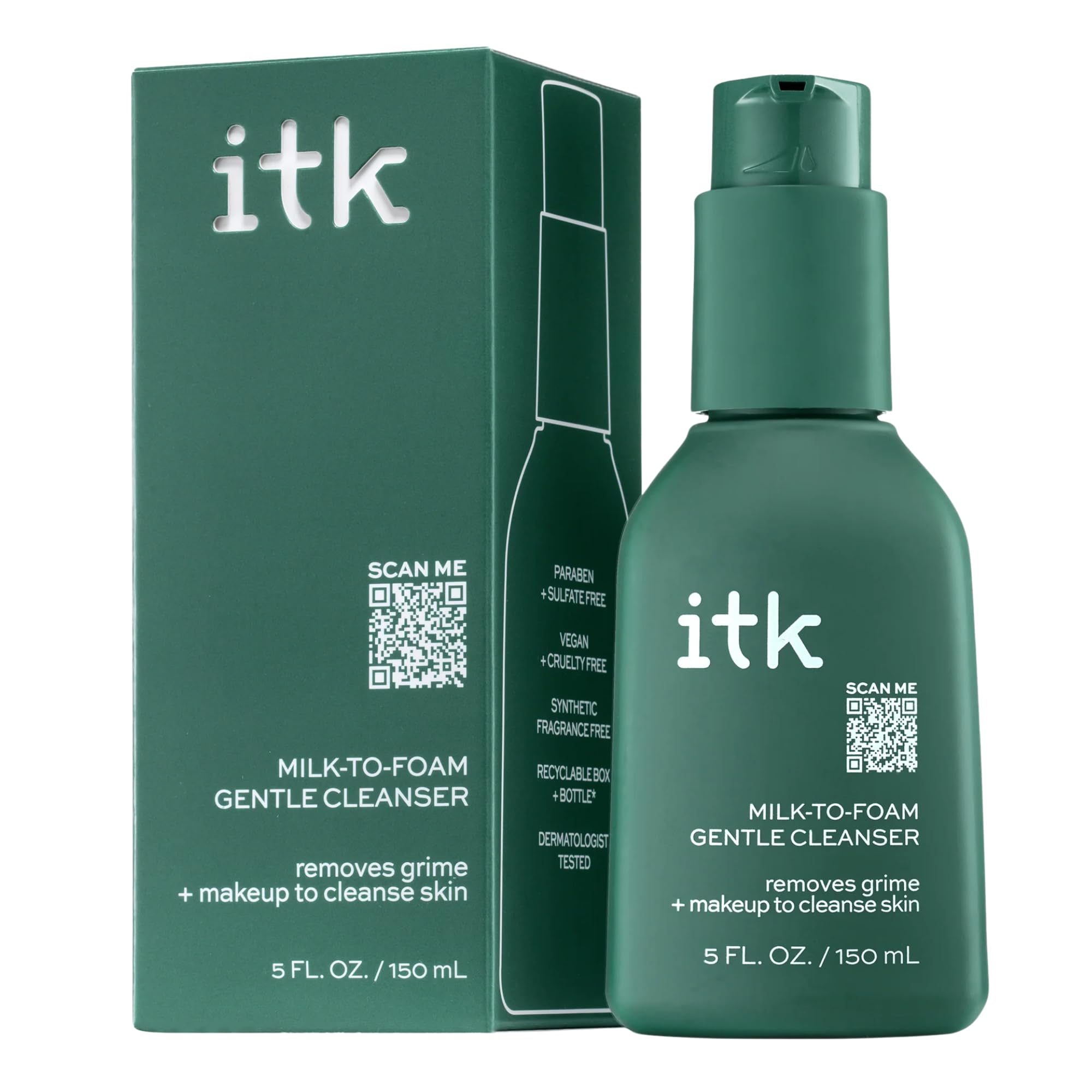 Skincare 2-in-1 Milk-To-Foam Gentle Cleanser - Effective Face Wash + Makeup Remover with Vitamin B5, Pineapple + Coconut Enzymes for Radiant Skin - Cleanse, Remove Excess Makeup + Moisturize Skin