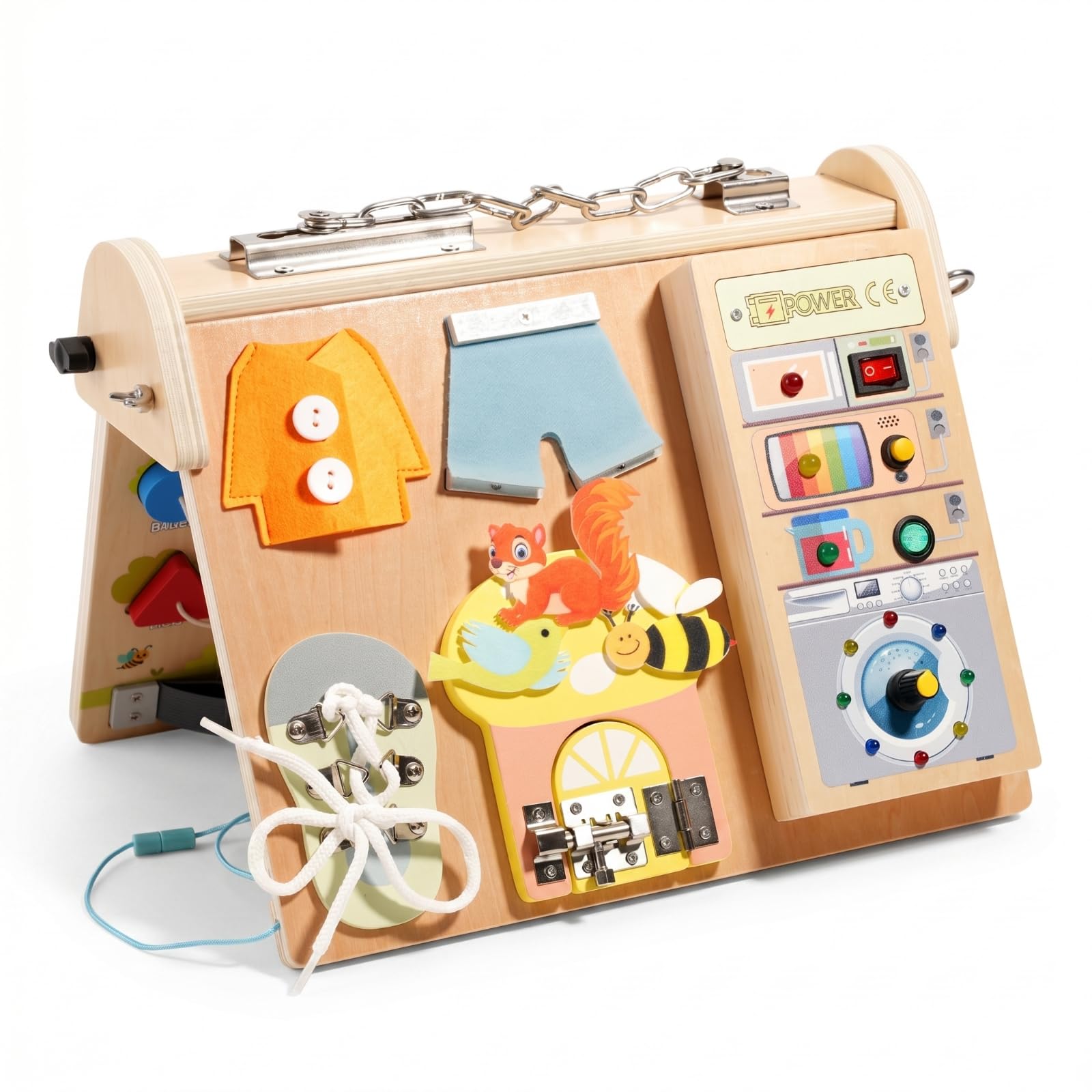 predolo Busy Board Pieghevole Portatile Tavola Multiattività Sensoriale Busy Board Educativo per Bambini