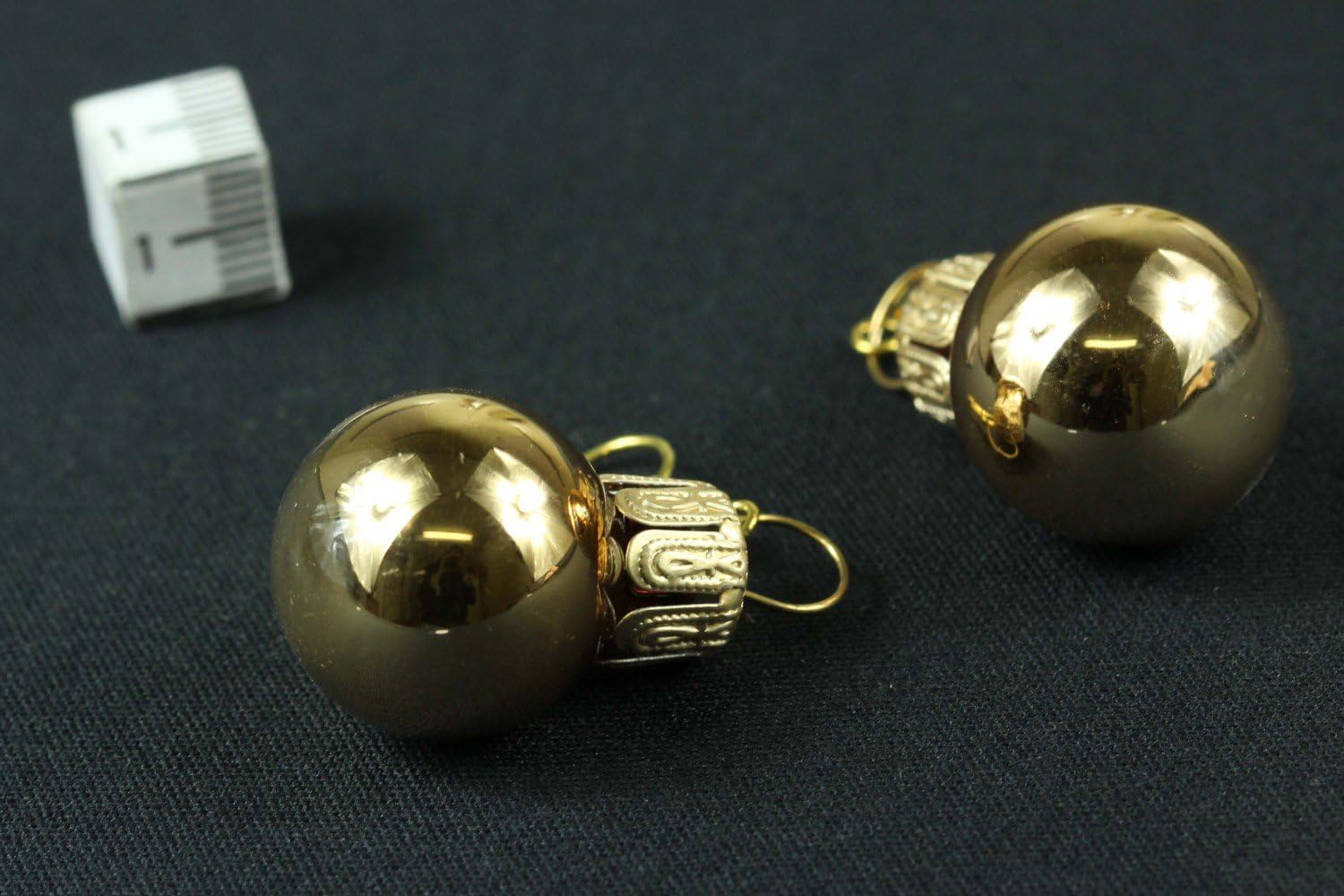 Christmas Tree Ball Earrings Miniblings Decorations Gold Glossy Shiny