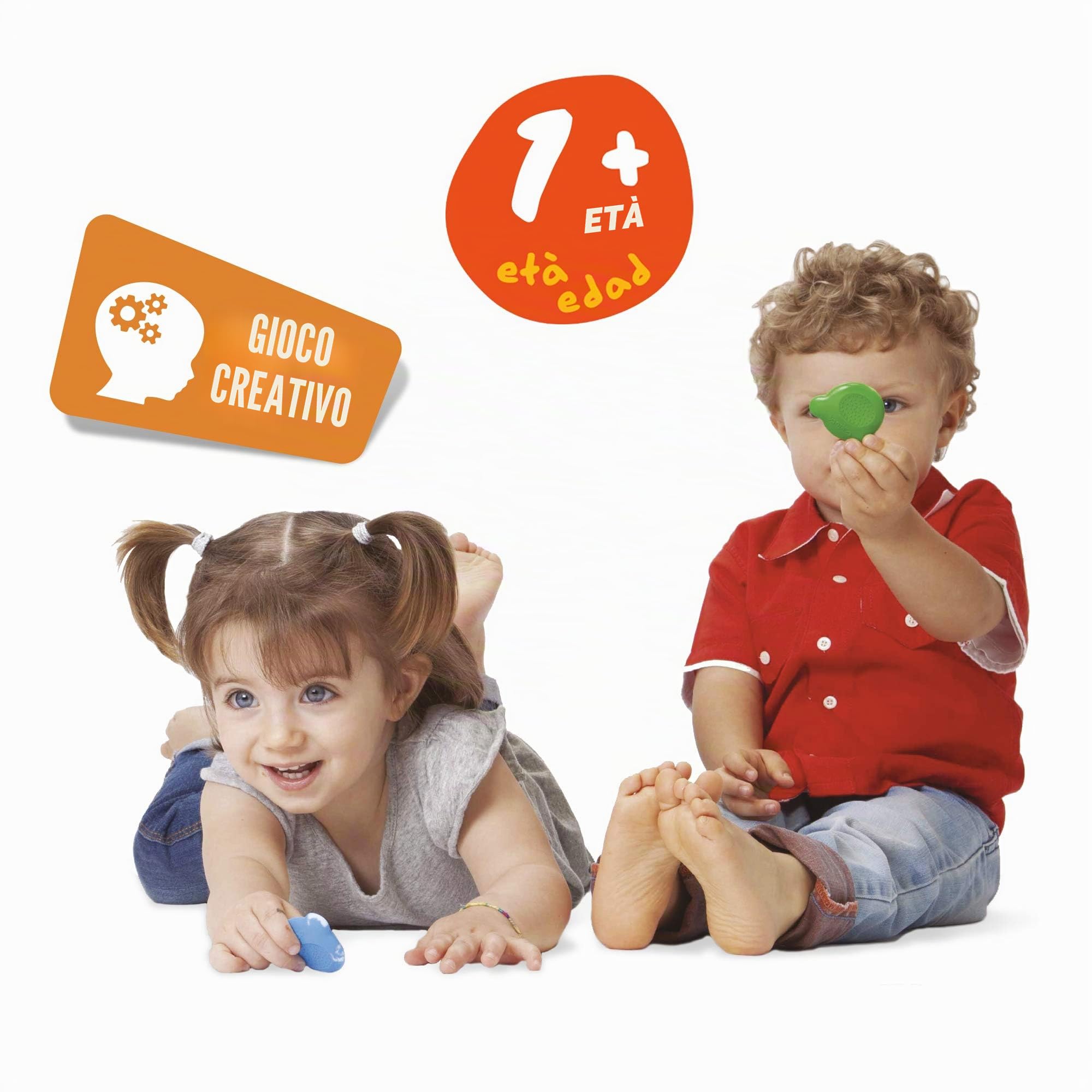 CARIOCA Pastelli Baby Teddy Crayons, Scatola di 6 Pastelli Colorati a Forma di Orsetto, Pastelli Per Bambini dai 12 Mesi, 6 Pezzi