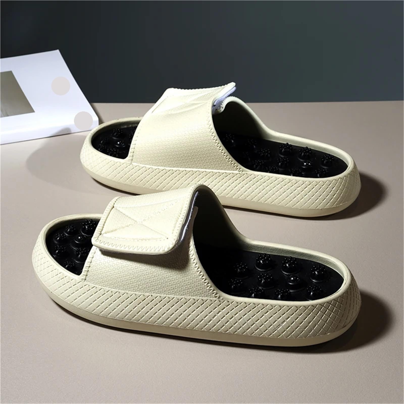 Zapatillas de masaje verano for hombre, sandalias laterales for interior y exterior, zapatos informales playa, chanclas suela blanda, calzado for Para Pies