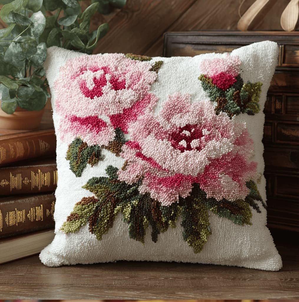 Kitquiver Latch Hook Kits Peony for Adults