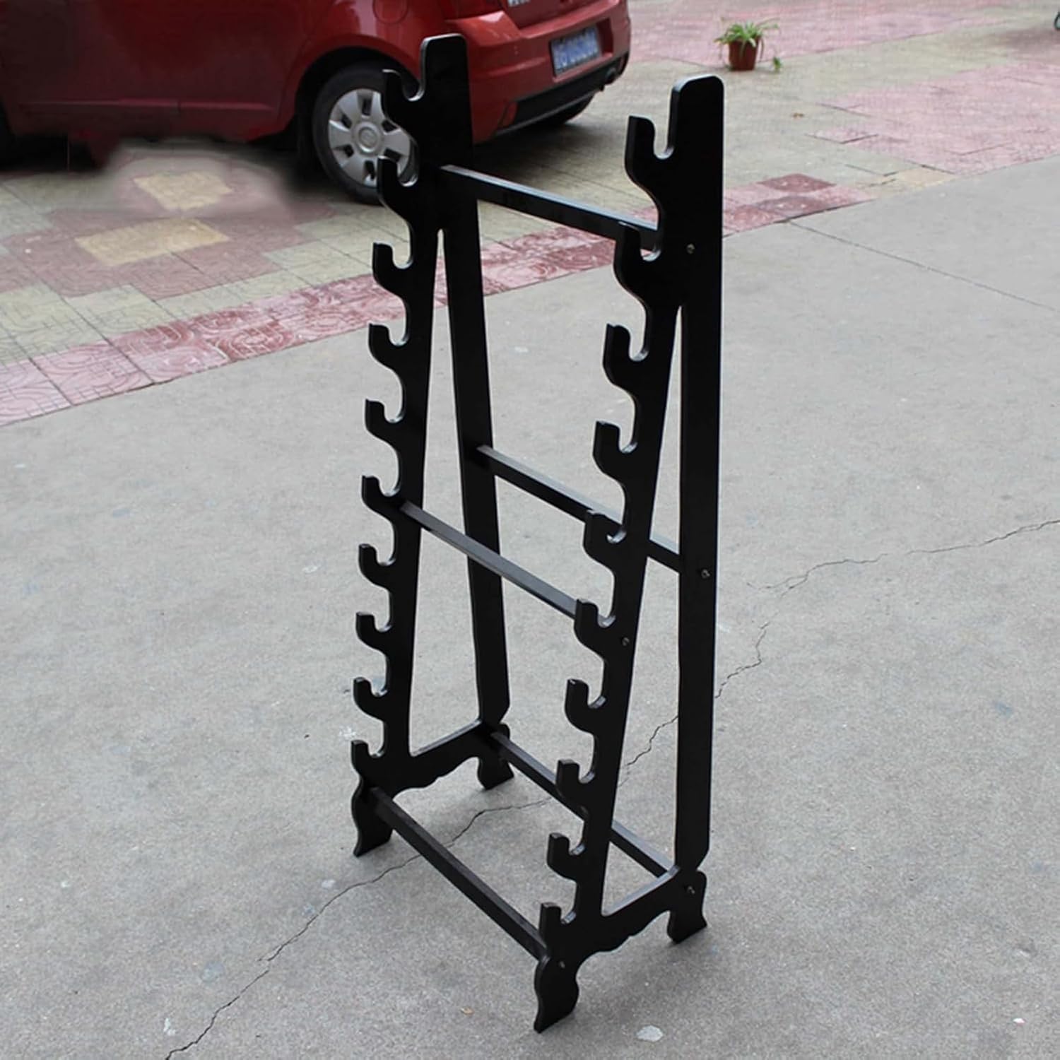 Sword Stand Hanger Katana Holder | Samurai Sword Holder Display Rack, 10-Ply Solid Wood Floor Standing Knife Holder, Fishing Rod Holder - Saving Place, Can Set All Kinds of Swords