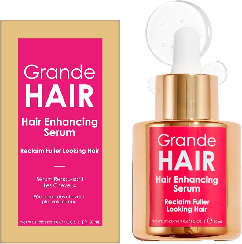 Grande Cosmetics Hair Serum for Men and Women, Promotes Thickness in Thinning Hair, Safe for Color Treated Hair
