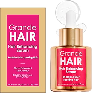 Grande Cosmetics Hair Serum for Men and Women, Promotes Thickness in Thinning Hair, Safe for Color Treated Hair