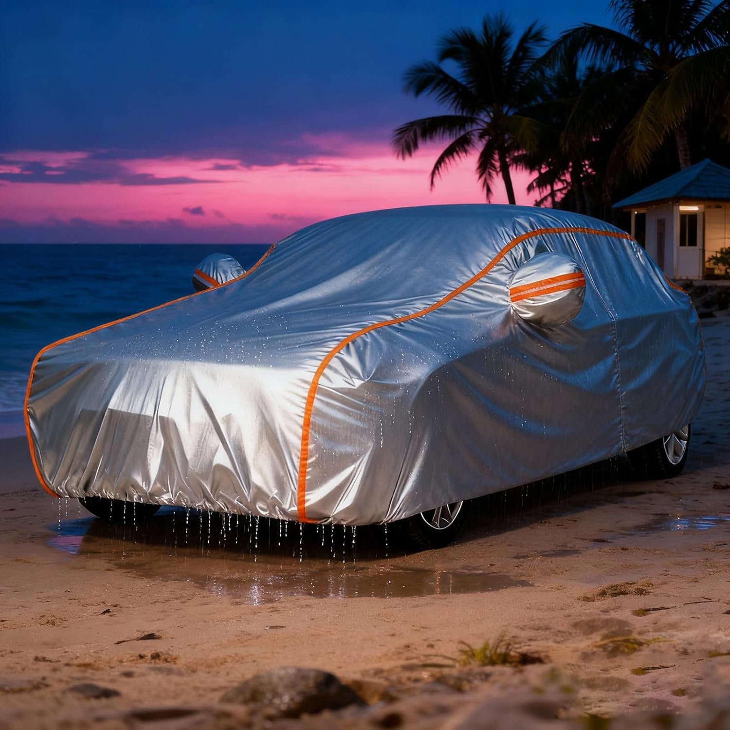 Full Car Cover for Mercedes C-Class C 220 d (2015-2026),Outdoor Car Covers,Rain Snow Sun Protection All Weather with Reflective Strips and Zip oz0126