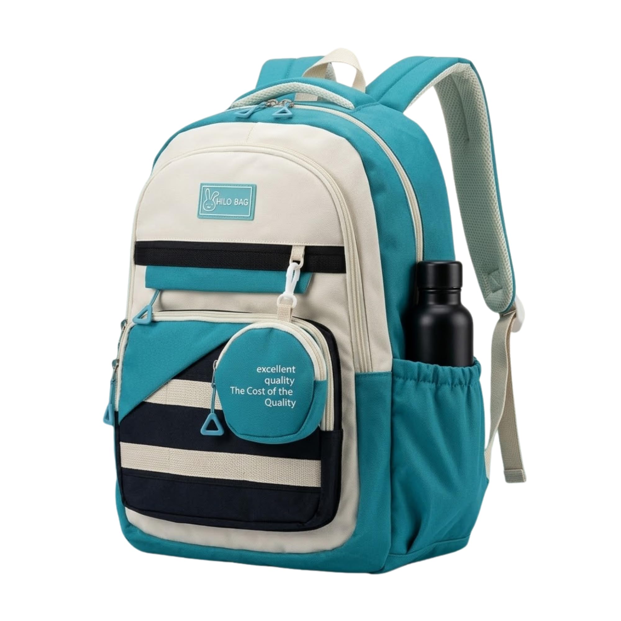 27 Litre Korean Style School Bag Water-Resistant Laptop & Travel Backpack Unisex Large 19 Inches Multipurpose Student Backpack With Burden Relief for Boys & Girls, Men & Women-image-43