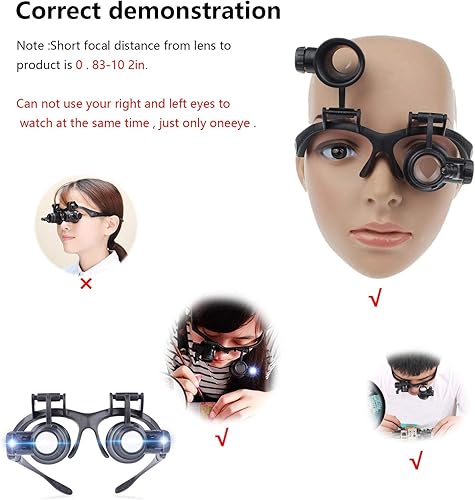 Miniatura 13 de Lupa 10X con luz y abrazadera, manos libres, 72 LED, lupa de luz, 3 modos de color, lámpara de aumento regulable sin pasos para leer, manualidades