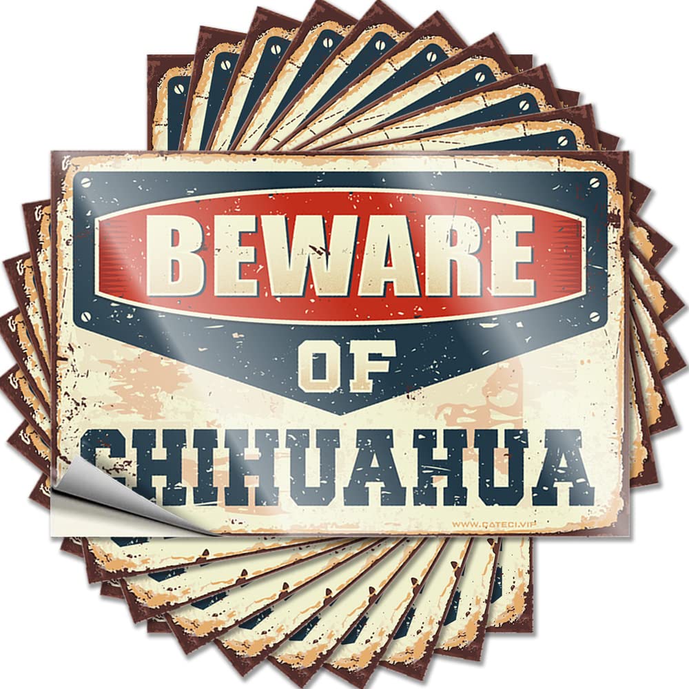 Sticker Vintage Cool Room Decorations Bumper Beware of Chihuahua - No Residue Decals for Fishing(8X12CM)
