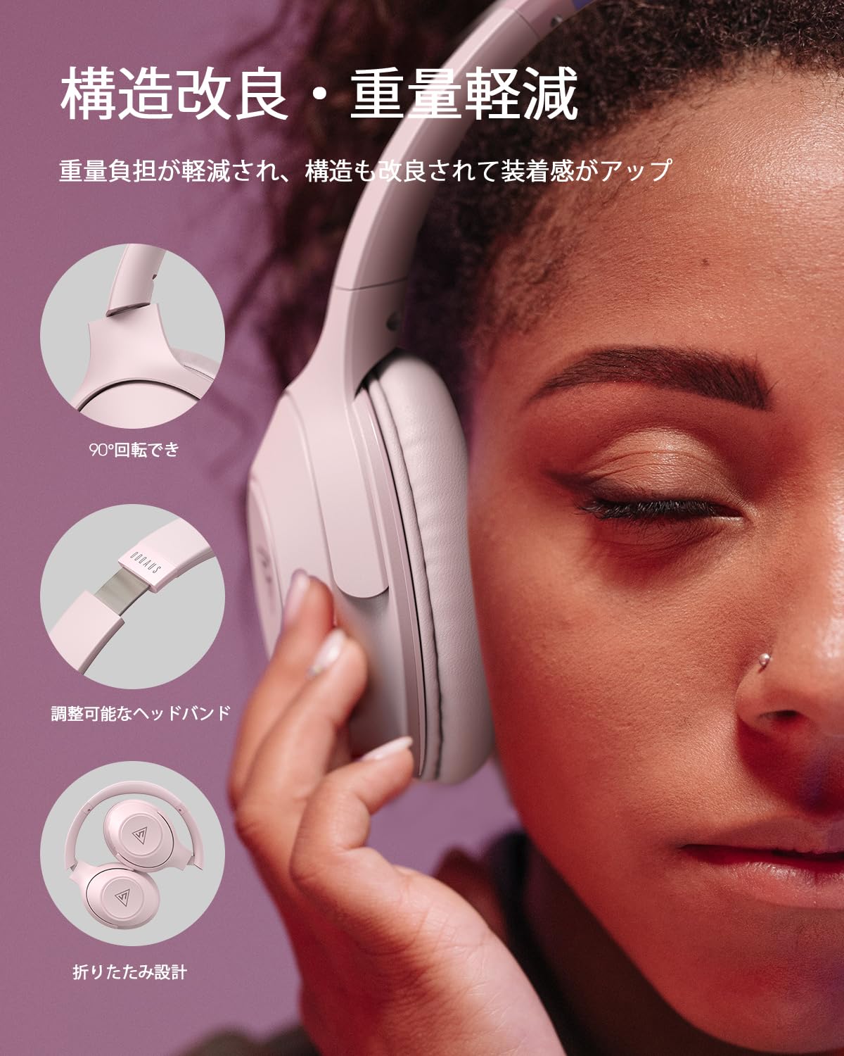 Amazon.co.jp: DOQAUS(ドカアス) ヘッドホン Bluetooth5.3 ワイヤレス