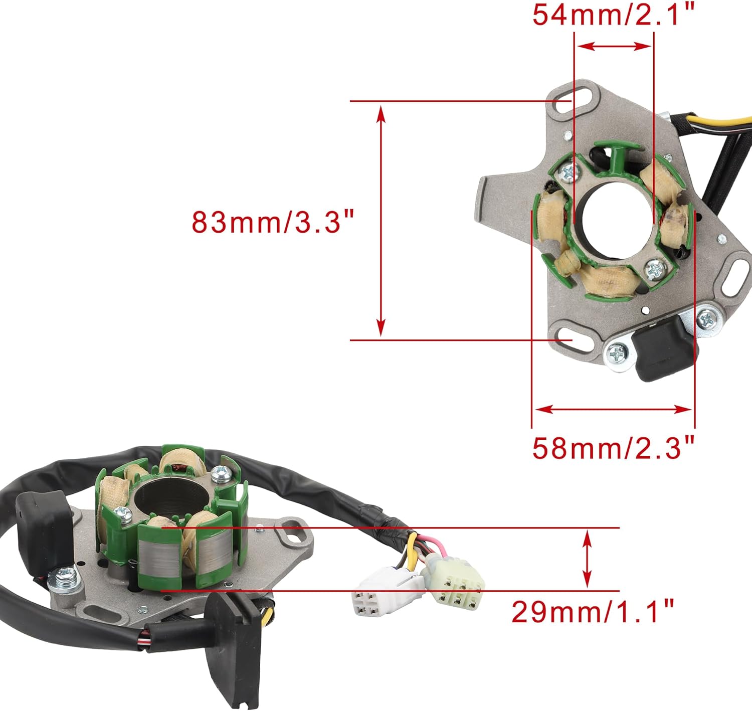 WOOSTAR 6 Coil 10 Wire Magneto Stator Replacement for Suzuki 1998-2000 RM125 OEM 32101-36E10 32101-36E20 32101-36E30