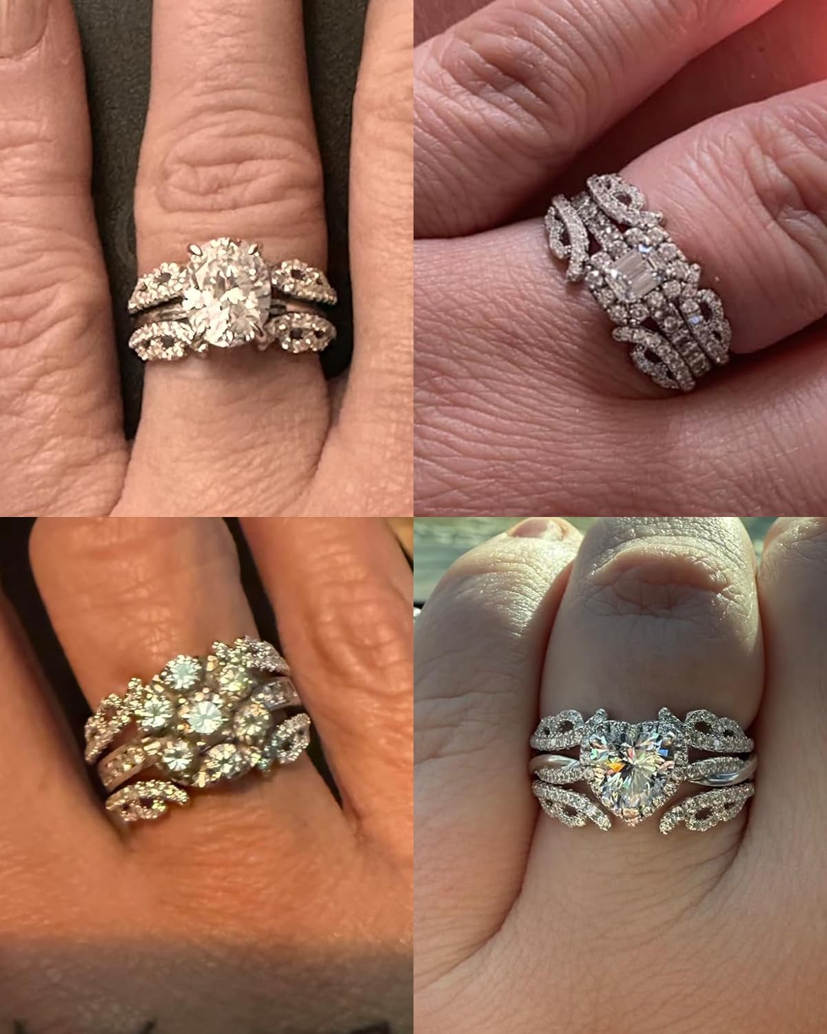 925 Sterling Silver Eternity Ring Vintage Open Wedding Bands for Women Cubic Zirconia Ring Enhancers Size 7 - Image 7