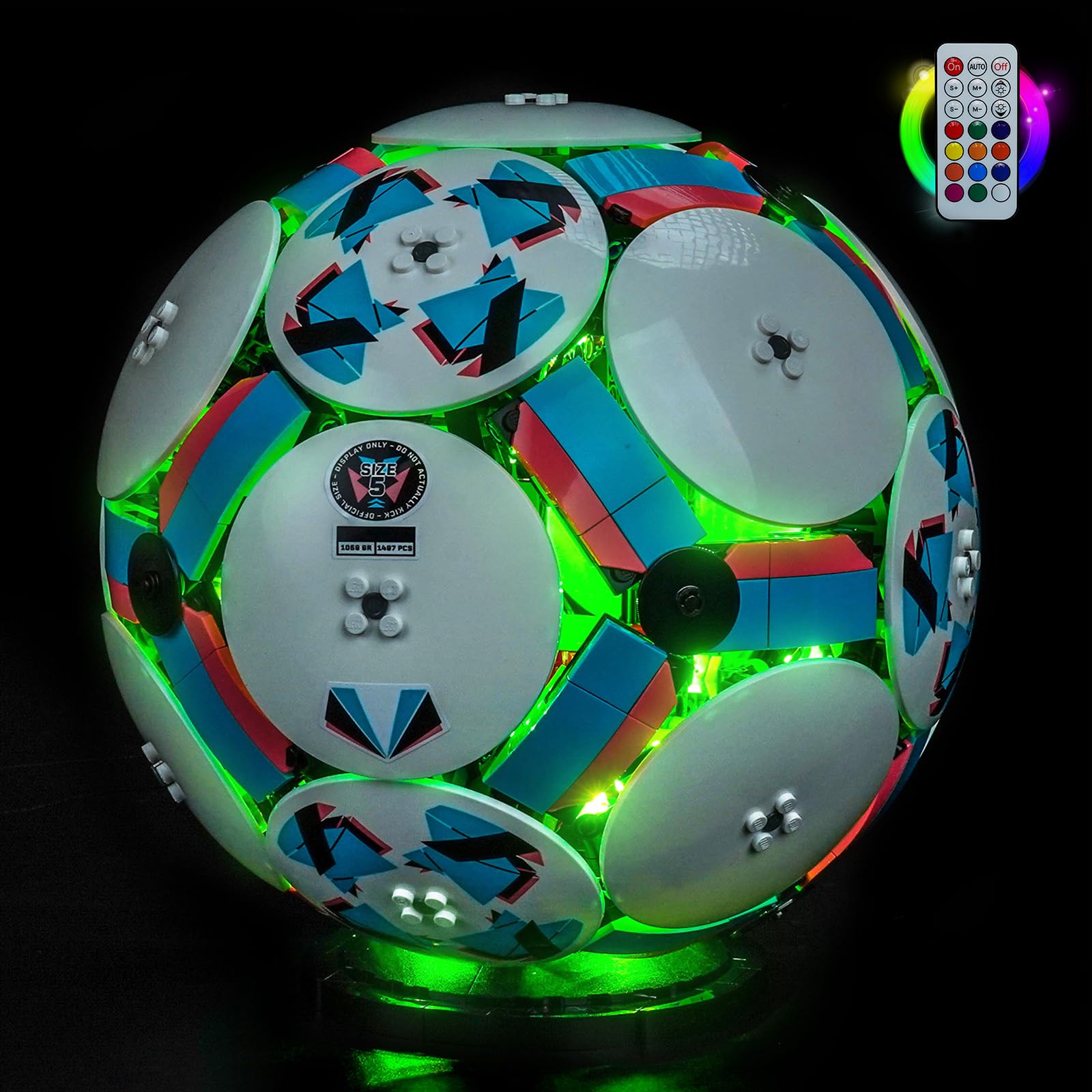 LocoLee LED Light Set Compatible with LEGO 43019 Soccer Ball LED Decoration Lighting Kit Compatible with LEGO 43019 Building Blocks Model Lighting Kit Only, Model Not Included