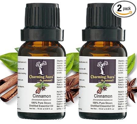 Pack of 2 Cinnamon Essential Oils- Pure & Natural- Therapeutic grade Dalchini oil for Skincare, Haircare, Pain Relief (Cinnamon (15ml + 15ml)