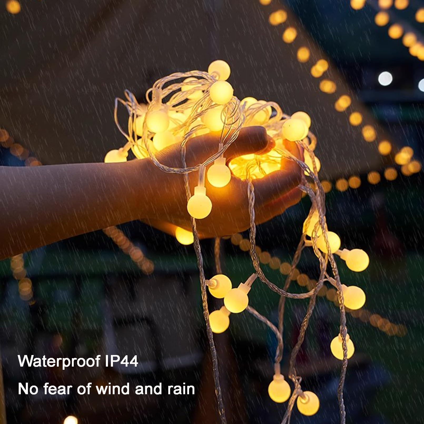 Guirlande lumineuse en forme de globe - 80 LED - Alimentée par USB - Étanche - 8 modes - Avec télécommande - Pour chambre à coucher, fête de Noël, terrasse, jardin, intérieur et mariage