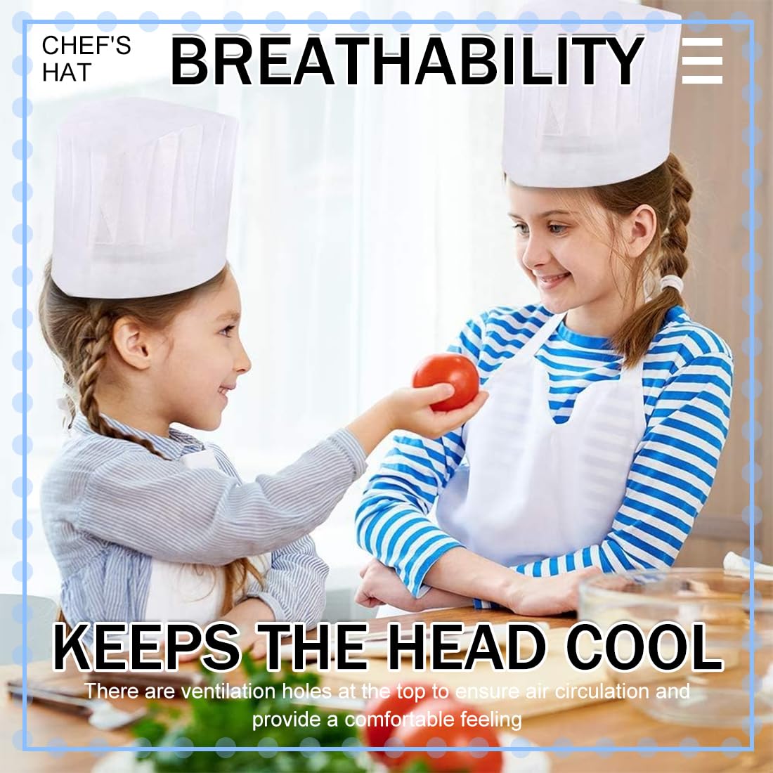24 Stücke Kochmütze Einweg Verstellbare Kochmützen Vliesstoff Kochmütze Set 9 Zoll für Küche Hausarbeit Restaurant Kochparty Catering Kochmütze Einweg,Verstellbare Kochmützen Vliesstoff 29cm*23cm