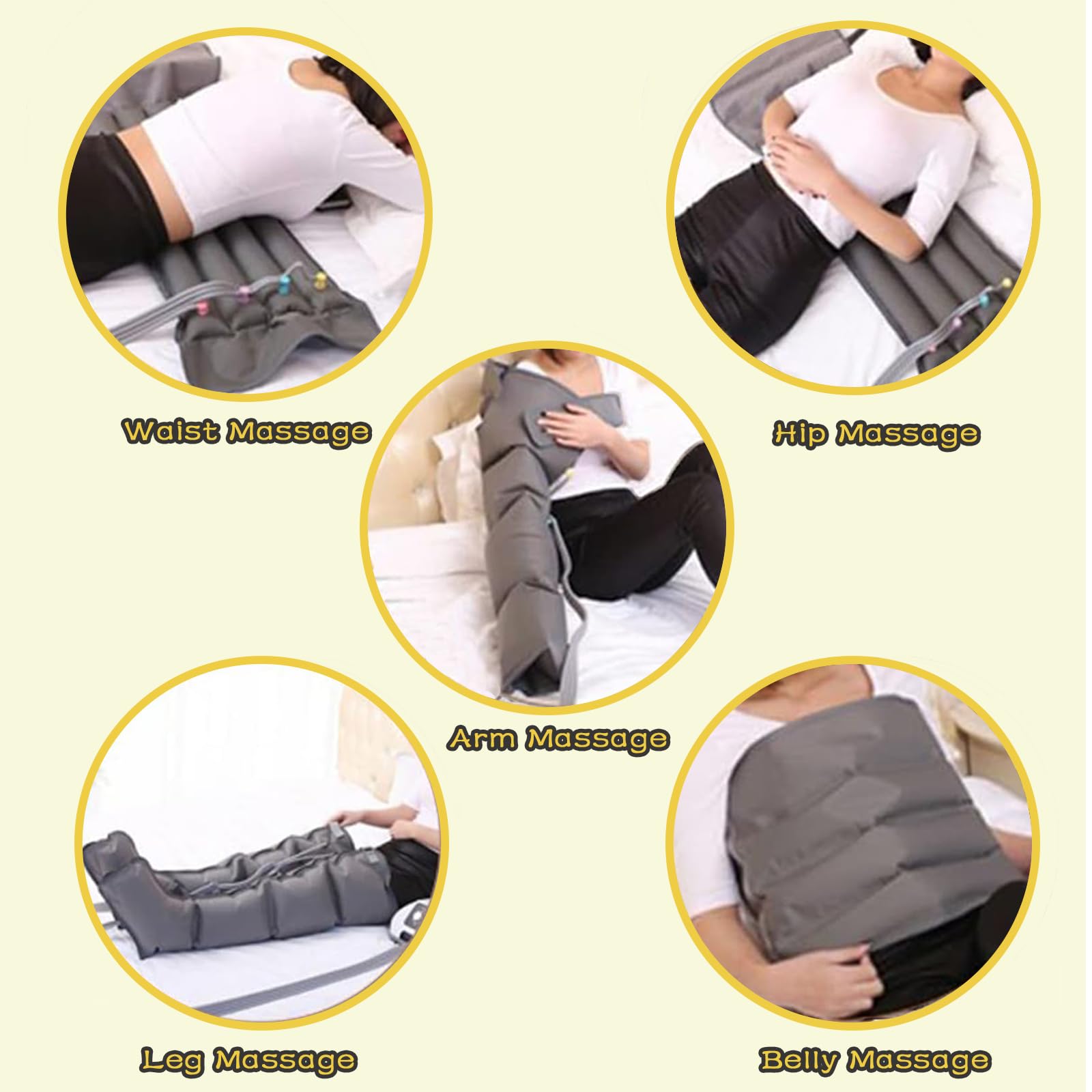 Masajeador de brazo portátil Widppsopt de 4 cámaras con compresión de aire para uso doméstico. Sistema de presoterapia eléctrica. Terapia de un solo brazo para oficinistas. Drenaje linfático
