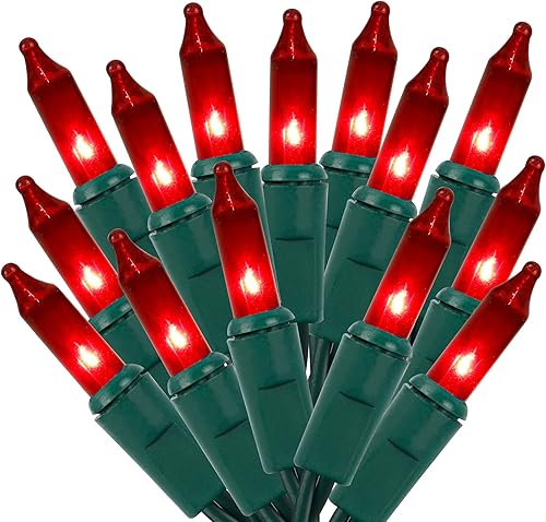 Luces de Navidad, 150 unidades, 33 pies, luces de hadas de alambre verde, luces de árbol de Navidad conectables con certificación UL de 120 V para