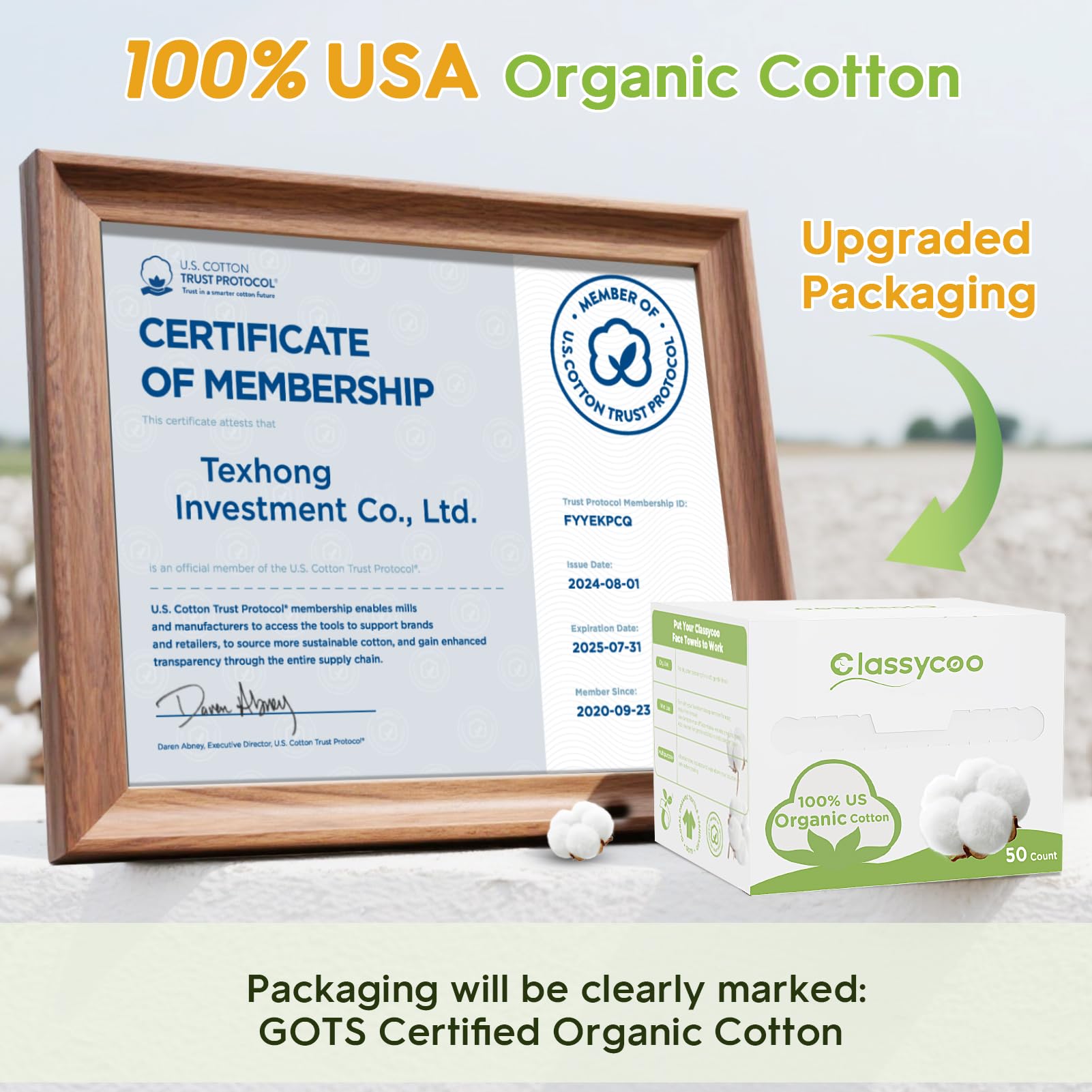 Condition photo showing New/Like New for Classycoo XL Disposable Face Towel, 100% Cotton Ultra-Soft for Sensitive-Skin, Odor-Free,Facial Cleansing Wipes Makeup Remover Cloths for Travel, Home Hand Dry Wipe(12 x 10 Inch, 50 Count)