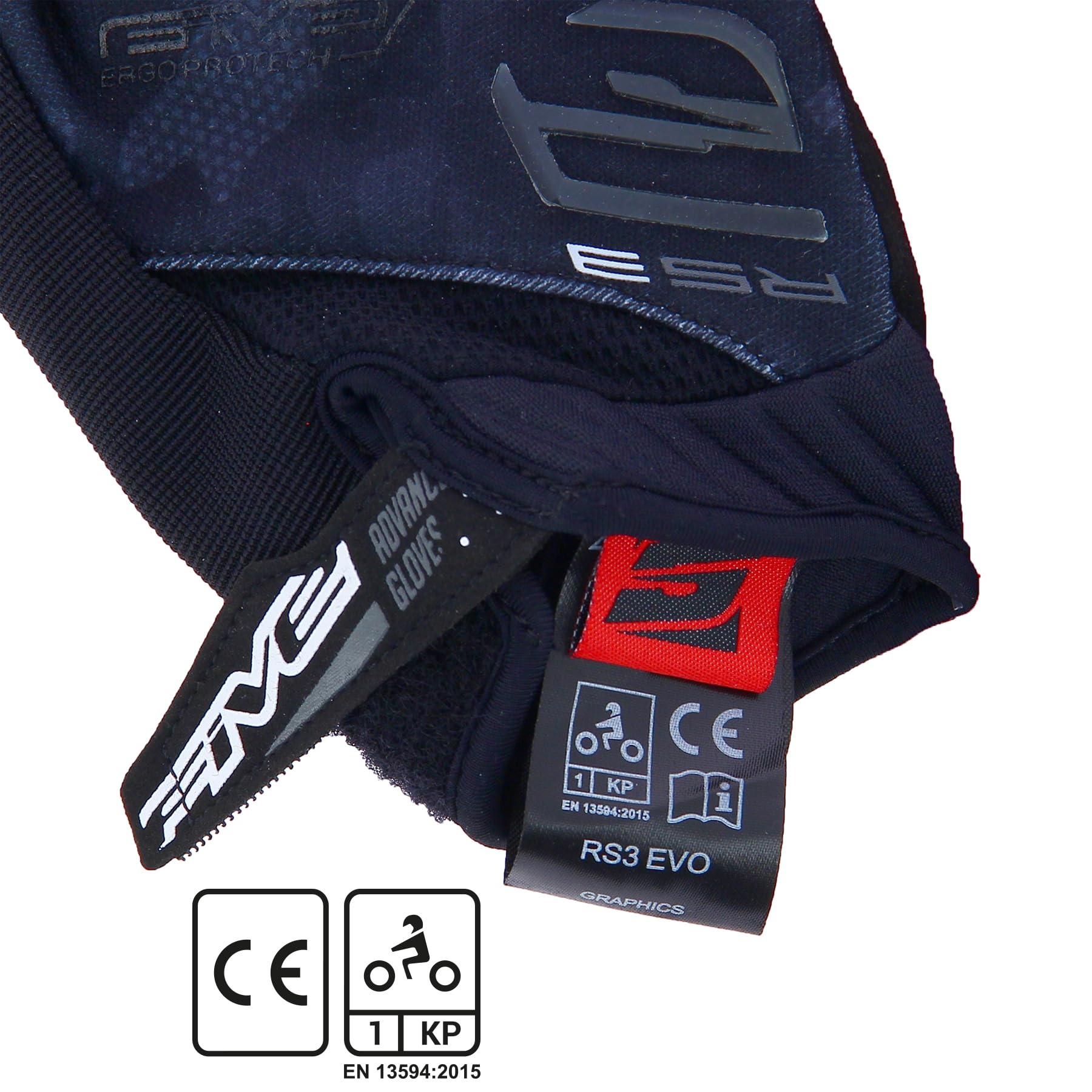 Five Funktionelle Motorradhandschuhe für die Stadt, RS3 EVO Graphics, 1KP-Zertifiziert