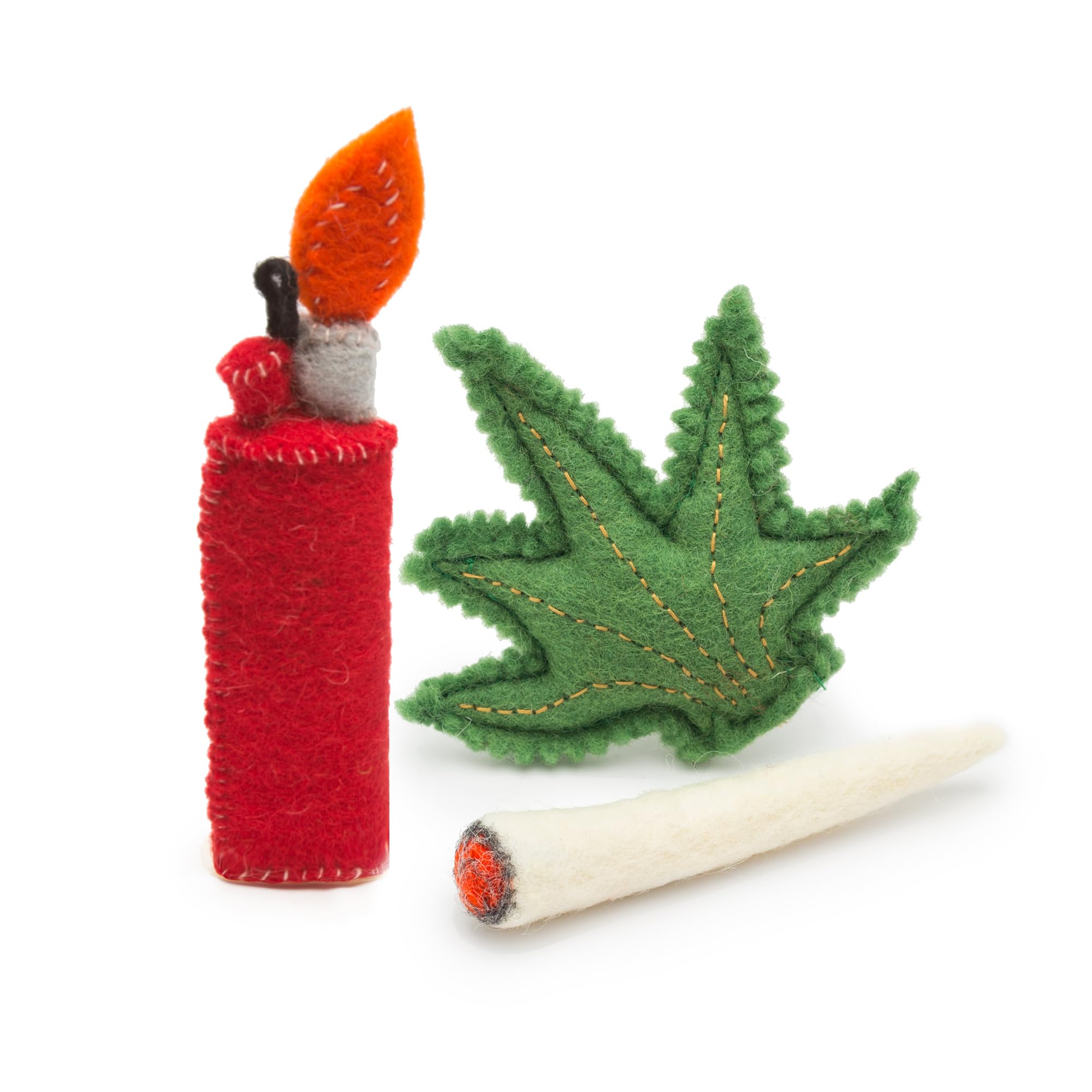Glaciart One Catnip Joint & Leaf Cat Toy Set | Cat Crack for Funny Cats, Stimulating Cat Toys for Boredom, Exercise & Play | Filled w/Organic Catnip to Excite/Calm Kitty | Organic Idea — image 1