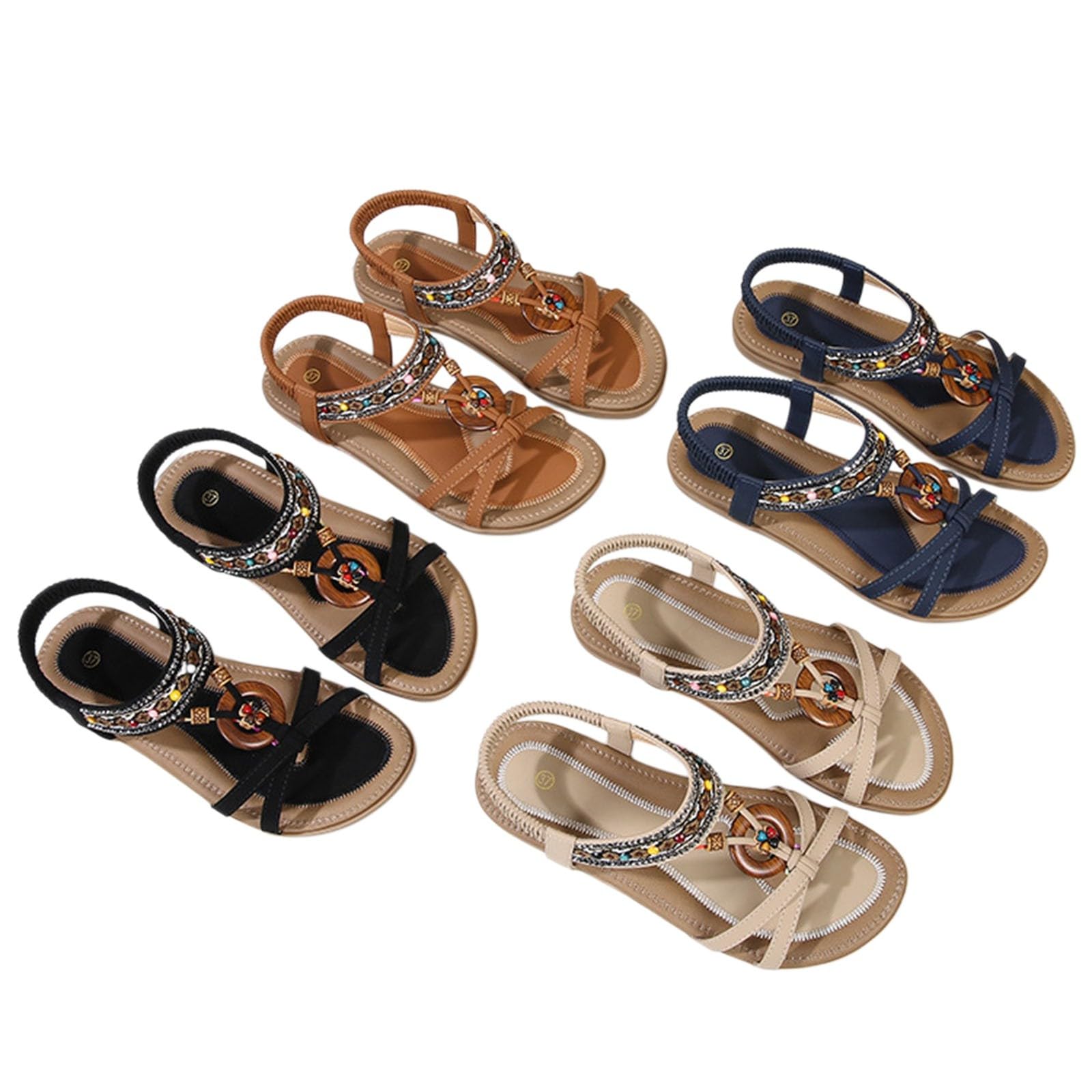 Générique Sandales Femme Ete Confortable Claquettes Tong Mules Chaussure Ete Elegante Leggere Suola Gomma Estate Spiaggia Moda Mare Aperte Traspiranti Cinturino Morbide Antiscivolo