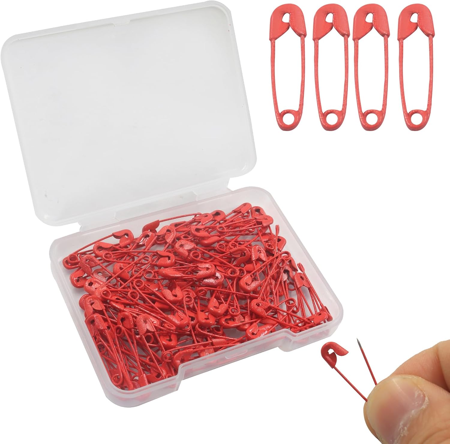 120 Pcs Mini Safety Pins, 19mm/0.75 Inch Versatile Safety Pins for Clothing Tags, Art Crafting, Sewing, Jewelry Making (Red)