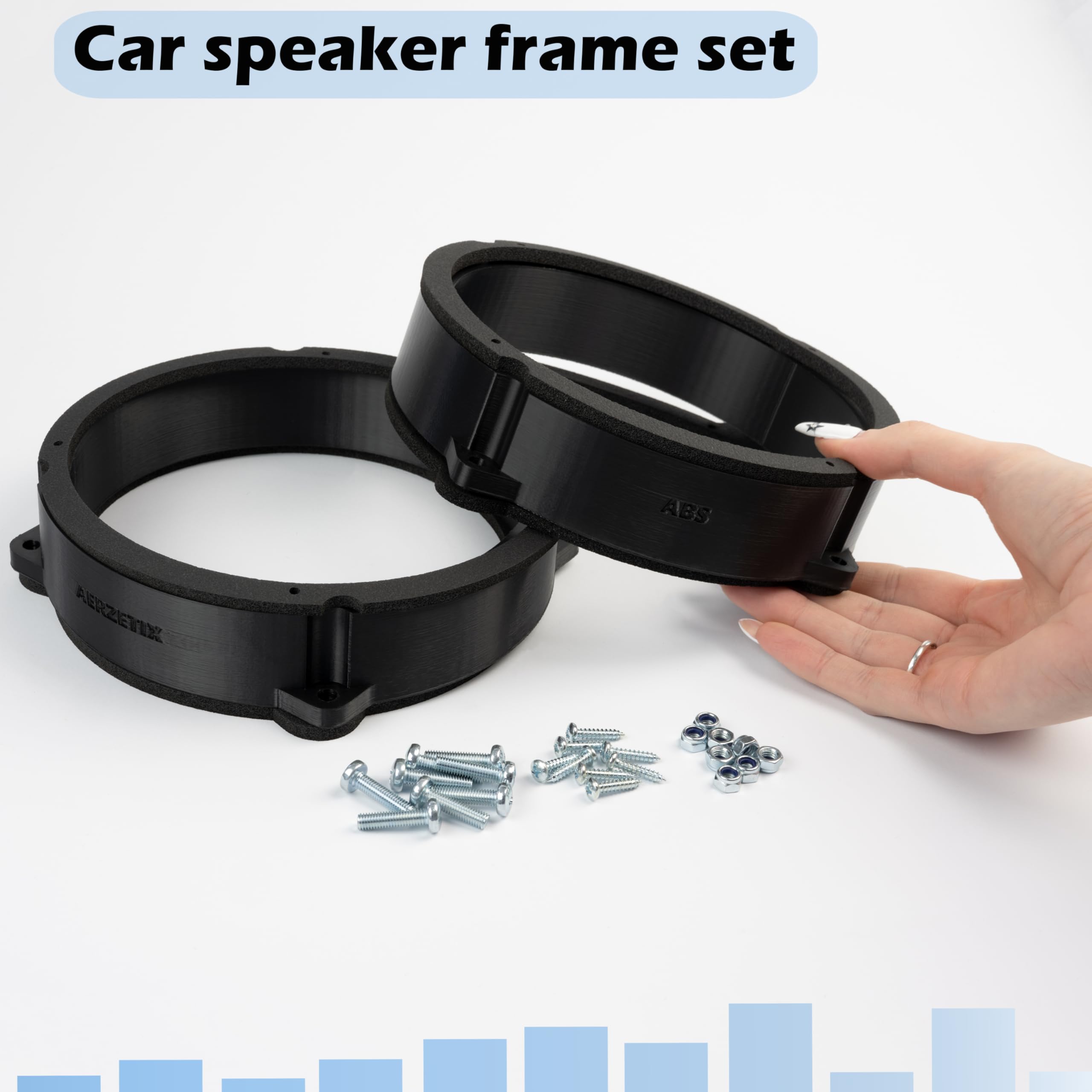 AERZETIX | Juego de 2 adaptadores para Altavoces Ø165 mm en plástico ABS | Compatible con Alfa Romeo Brera, 147/159 939, Fiat Idea, Lancia Ypsilon 843, Hyundai i30 GD/GDH