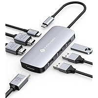 Docking station USB C Con Display Triples, NOVOO 7 in 1 laptop Adattatore Doppio Monitor