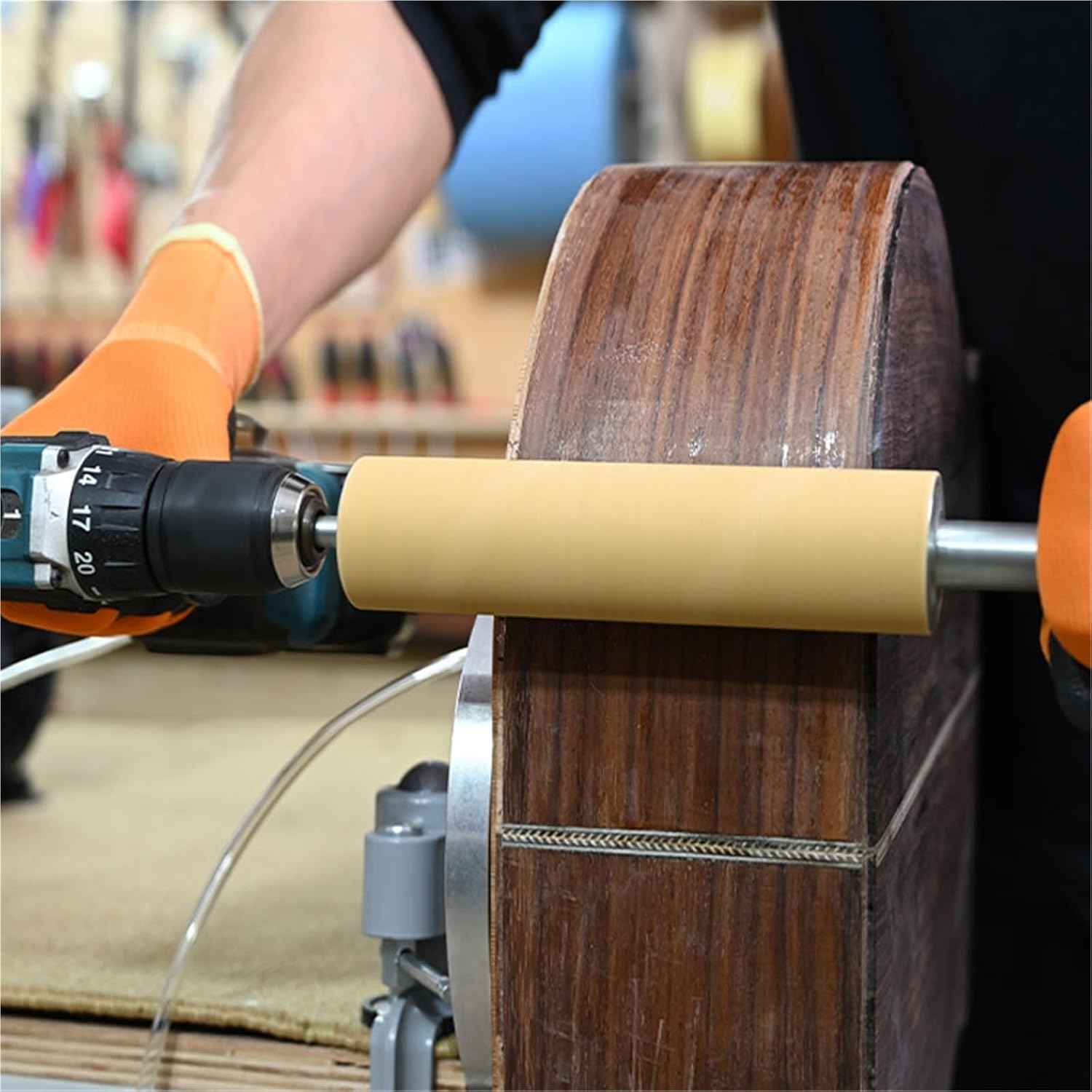 ギターメンテナンスツール ギターの研磨と研磨シャフトバレルスティックハンドヘルド製造ツール