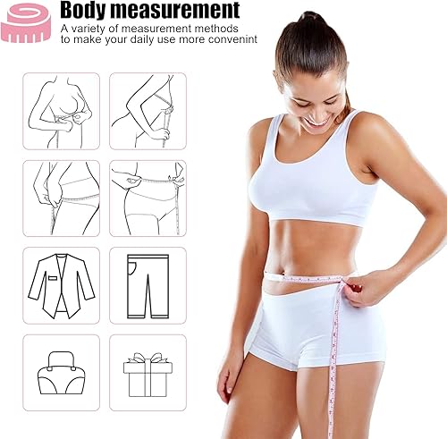 Miniatura 5 de Cinta métrica retráctil, cinta métrica de tela, cinta métrica de costura pequeña de 60 pulgadas para manualidades, enfermería, viajes médicos