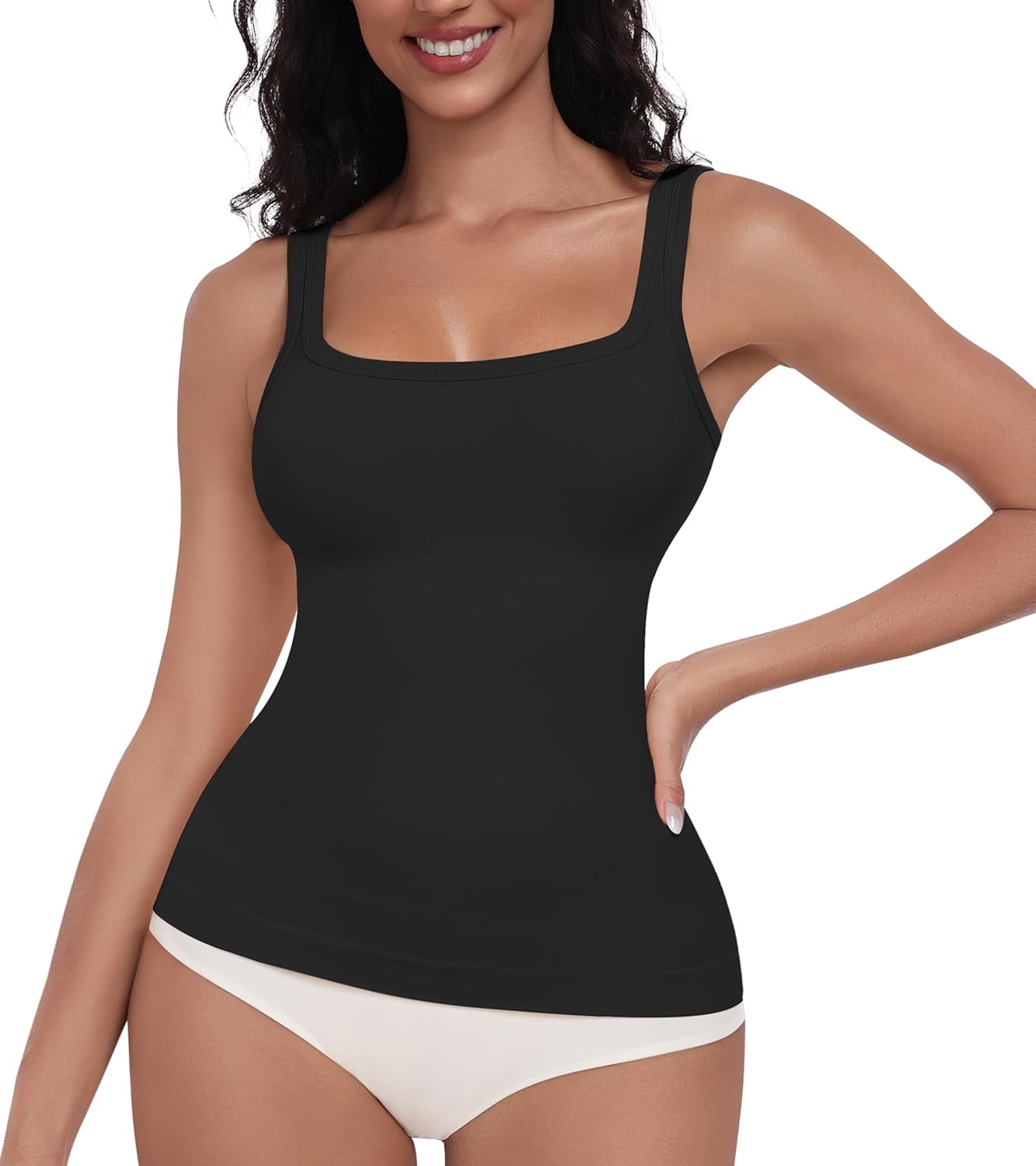 EUYZOU Womens Shapewear Tummy Control Squre Neck Seamless Compression Tank Tops for Women Slimming Body Shaper Camisole