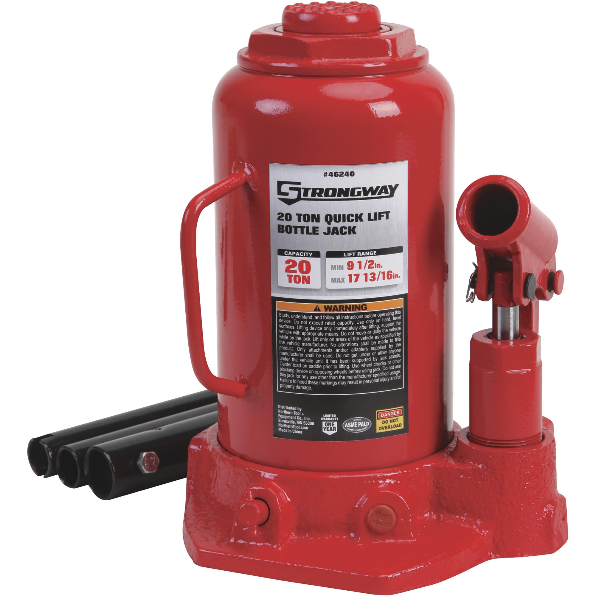 Strongway 20-Ton Hydraulic Quick Lift Bottle Jack