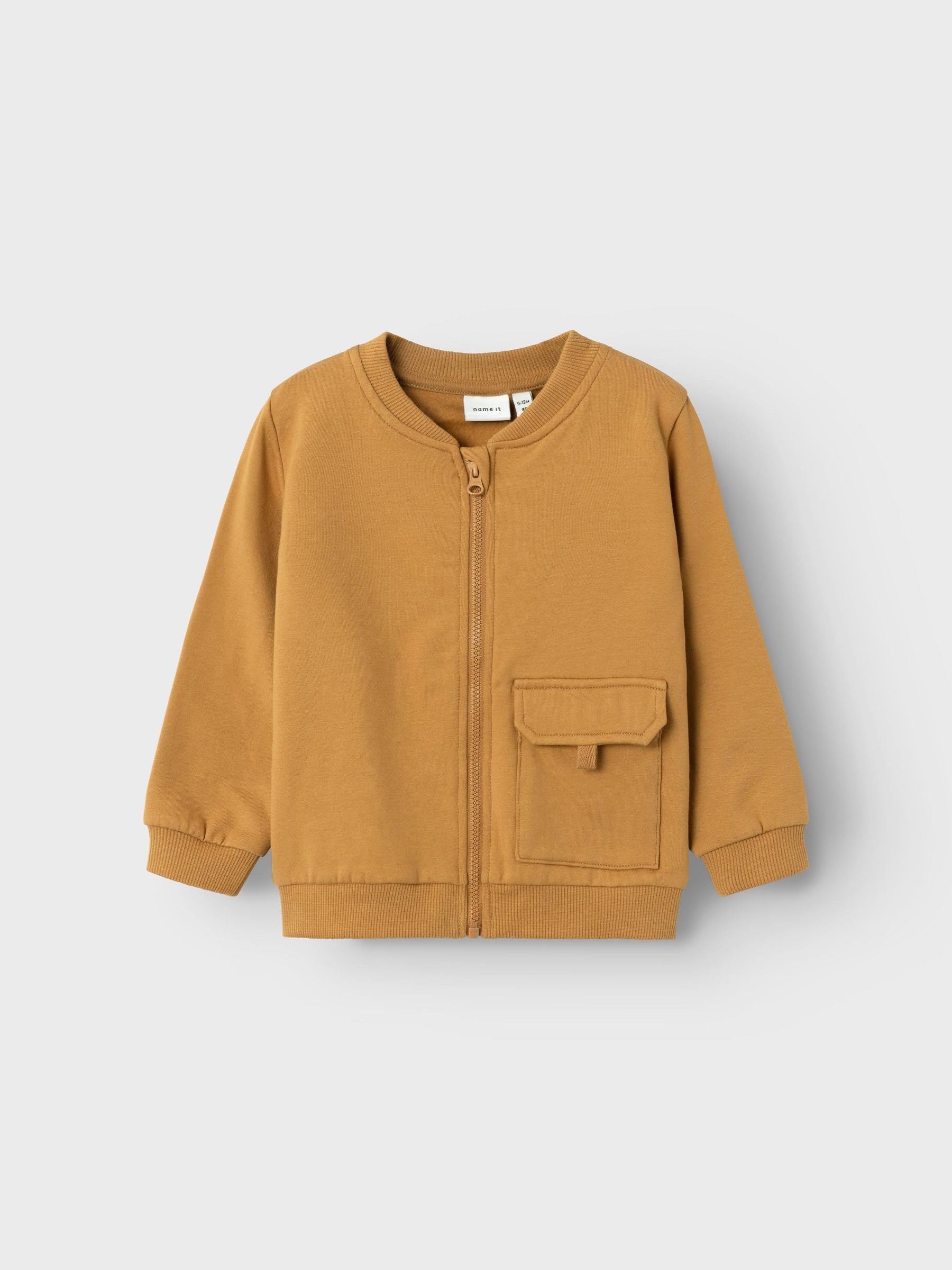 NAME IT Nbmsanus Ls Sweat Card Bru Veste de survêtement Bébé garçon